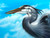 Detail of "Great Blue Heron" Airbrushed Canvas