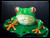 "Green Tree Frog on Lilypad" Airbrushed Canvas