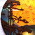 Detail of Carved Tree area on "Ingress of the Soul" Airbrushed Canvas with Carved Wood Tree