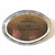 "Ochre Triskele Tray" Back featuring handwritten title, crystals, and Artist Signature
