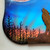 Bottom left detail on "Celestial Whispers" Airbrushed Canvas with Carved Wood Wolf
