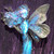 Blue Iridescence Fairy Statuette Detail