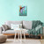 "Snook -The Hunt" Resin Inlay Artwork in living room with turquoise wall