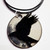 Crow Flying Across Moon Acrylic Pendant Necklace
