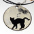 Cat in Front of Full Moon Acrylic Pendant Necklace