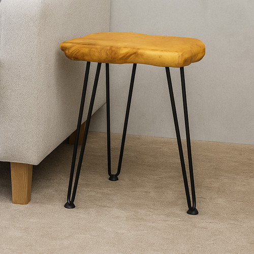 Taryn Live Edge Timber Slab Side Table, Small