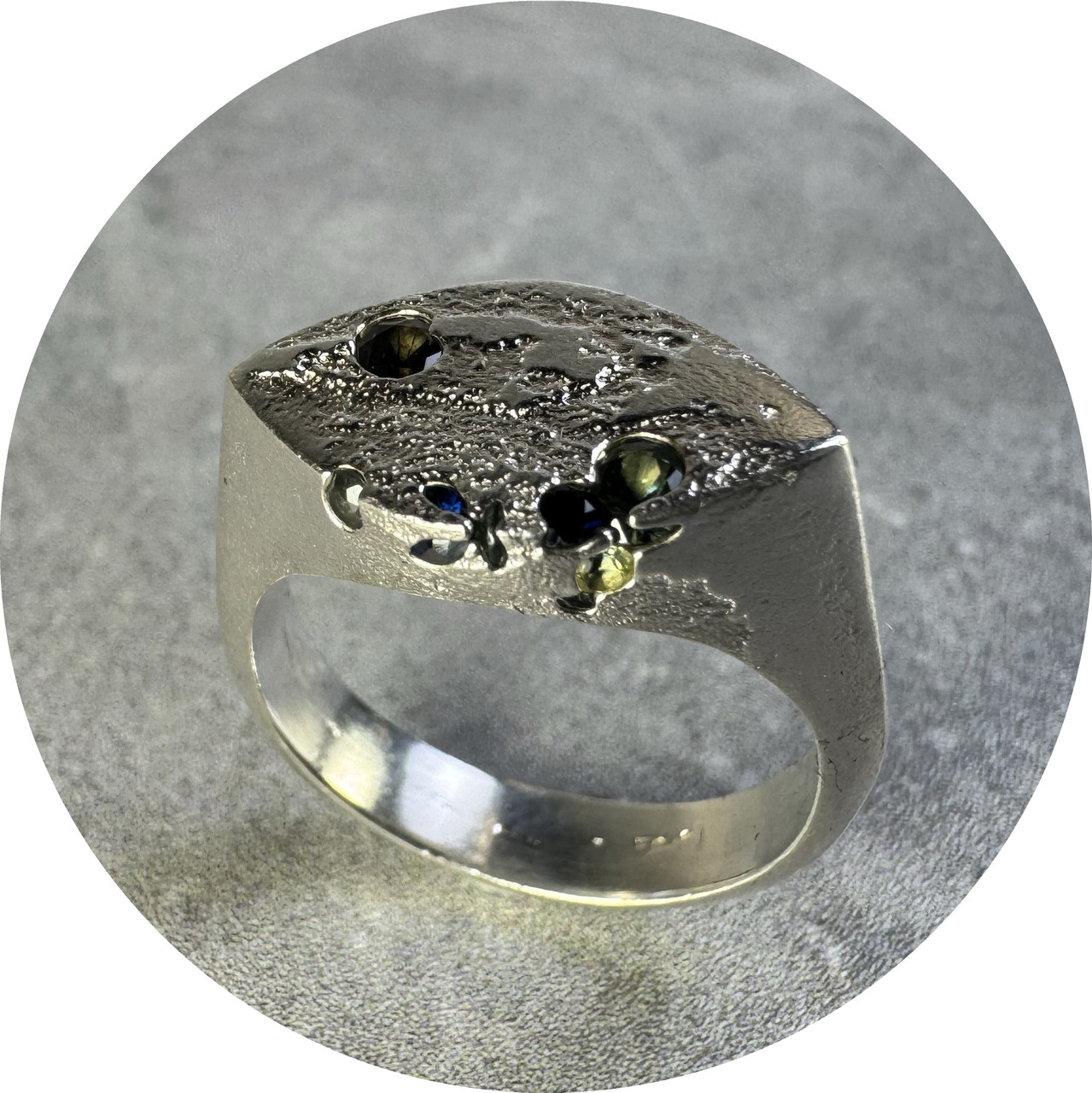 Kirra-Lea Caynes - Sterling Silver Sand Cast Eye Signet Ring With