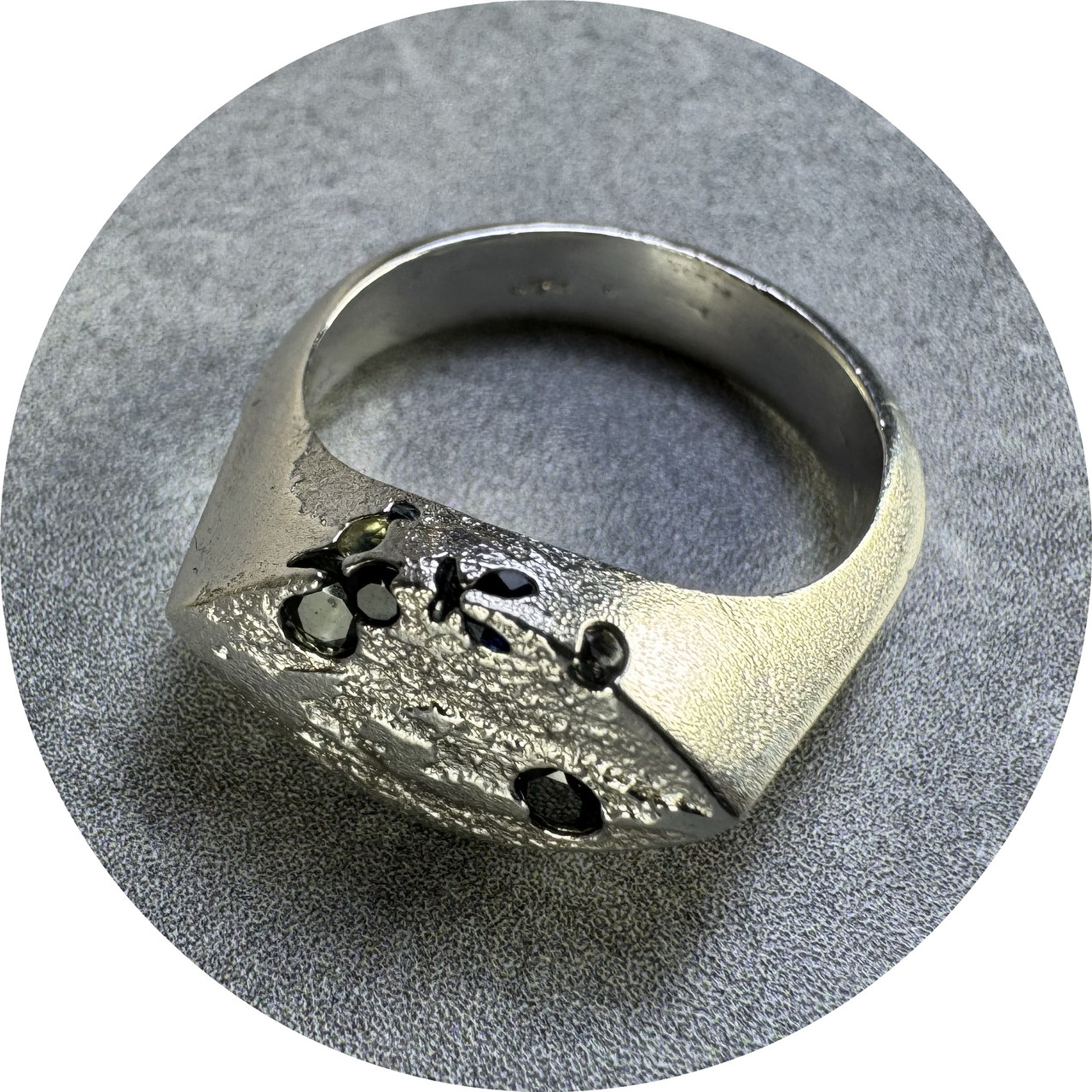 Kirra-Lea Caynes - Sterling Silver Sand Cast Eye Signet Ring With