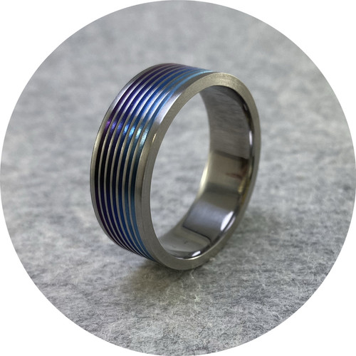 Brendan Cunningham - 'Titanium Banded Purple-Blue Ring', titanium 4.5 Brendan Cunningham - 'Titanium Banded Purple-Blue Ring', titanium 4.5