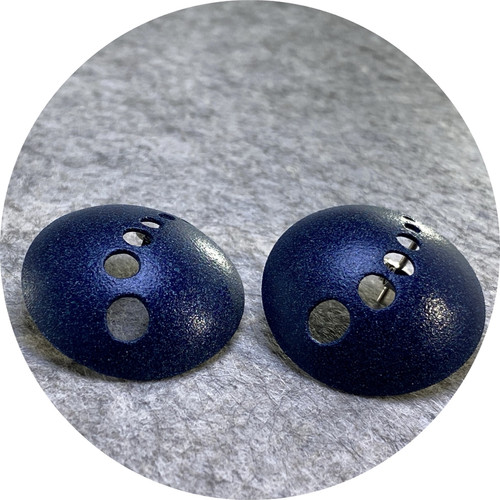 Ann Welton- Night Path Earrings. Copper, Automotive paint and sterling silver. Ann Welton- Night Path Earrings. Copper, Automotive paint and sterling silver.