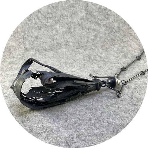 Radka Passianova - 'Discovery pendant - black' 925 silver, pearls. Radka Passianova - 'Discovery pendant - black' 925 silver, pearls.