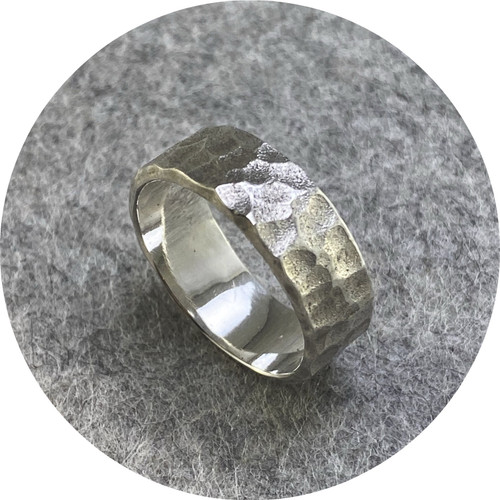 Aimee Sutanto- Winter lake ring. Sterling silver, 7mm wide. size T. Aimee Sutanto- Winter lake ring. Sterling silver, 7mm wide. size T.