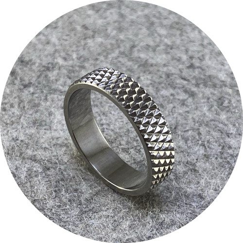 Phoebe Porter- Diamond Cut ring. Stainless steel. size Q Phoebe Porter- Diamond Cut ring. Stainless steel. size Q