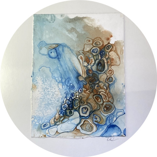Elaine Camlin - External Structures, framed mono print and watercolour on BFK Rives Elaine Camlin - External Structures, framed mono print and watercolour on BFK Rives