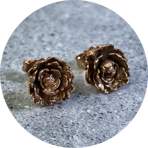Emma Kidson- Succulent studs 'The Frilly Ones' in 9ct Rose Gold