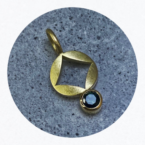Melanie Ihnen- Gold Diamond Charm, 18ct Yellow Gold, Australian Sapphire