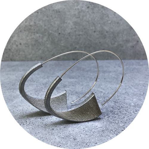 Leonie Simpson - Silver Suki Earring in Sterling Silver and 3D Printed Nylon