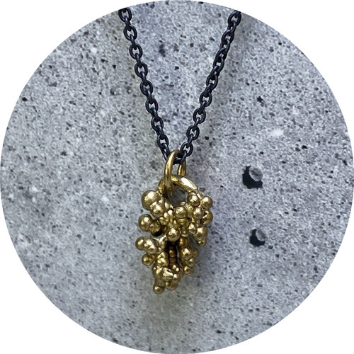 Virginia Sprague - Charms Necklace, 9ct Yellow Gold, Oxidised