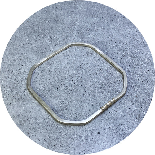 Debby Brown- Squound Bangle. Sterling silver.