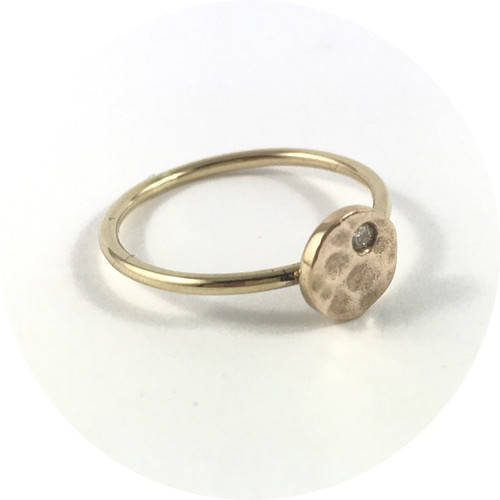 Aimee Sutanto- Winter Lake circle ring. 9ct yellow gold & diamond. size N1/2 Aimee Sutanto- Winter Lake circle ring. 9ct yellow gold & diamond. size N1/2