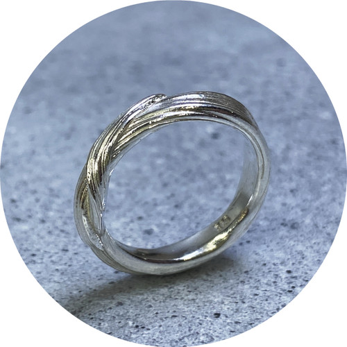 Erin Daniell- Ridge Twist Ring, Sterling Silver, Size M