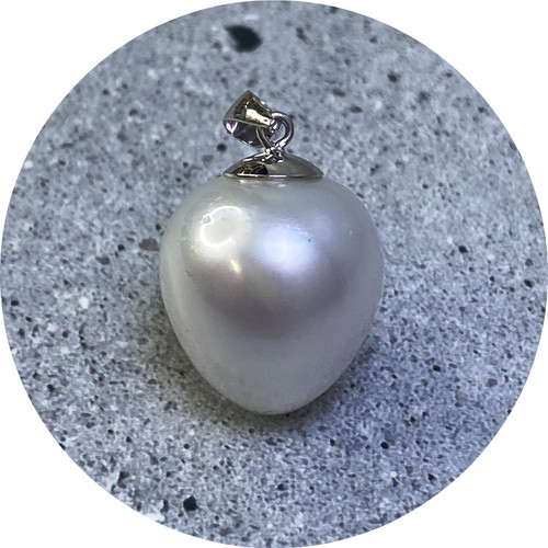 KIN- South Sea Pearl Pendant, 18ct White Gold, South Sea Pearl