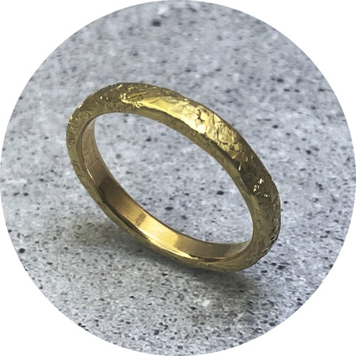 Katie Shanahan - Textured Band Ring, 18ct Yellow Gold, Size L 1/2