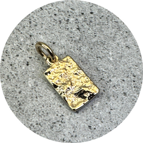 Albert Tse - Terra Rectangle Small Pendant, 9ct Yellow Gold