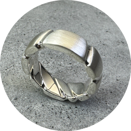 Jess Ervin - Carved Ring, Sterling Silver, Size S.5