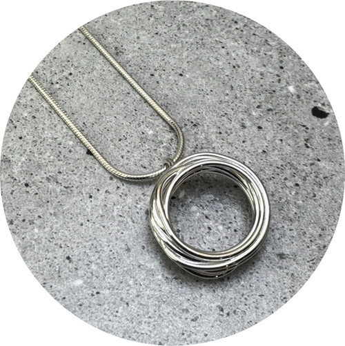Melissa Gillespie - Small Coiled Circle Pendant, Sterling Silver