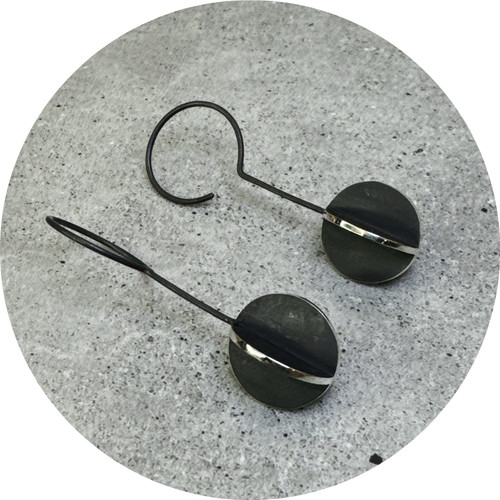 Rachael Grigulis - X-Series Orb Long Hook Earrings, Sterling Silver