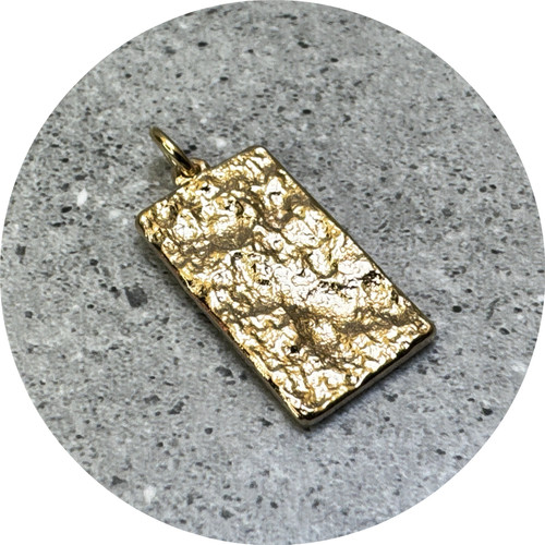 Albert Tse - Terra Rectangle Large Pendant, 9ct Yellow Gold
