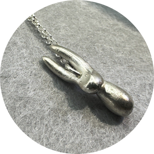 Melinda Young - 'Little Companions' Rabbit Medium Pendant, Sterling Silver