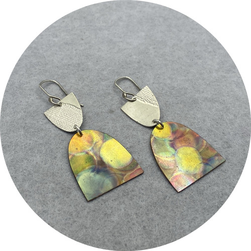 Amanda Croatto - 'Autumn Tones' Earrings, Sterling Silver, Coloured Shibuchi