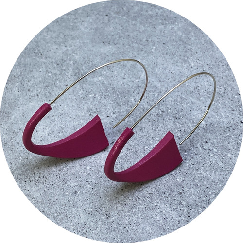 Leonie Simpson - Pink Suki Earring in Sterling Silver and 3D Printed Nylon