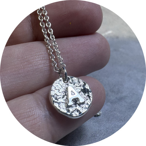 Albert Tse - "Terra Round" Initial Pendant, Sterling Silver