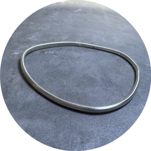 Ellinor Mazza - "Natasha Bangle" Sterling Silver Flat Profile Bangle Ellinor Mazza - "Natasha Bangle" Sterling Silver Flat Profile Bangle