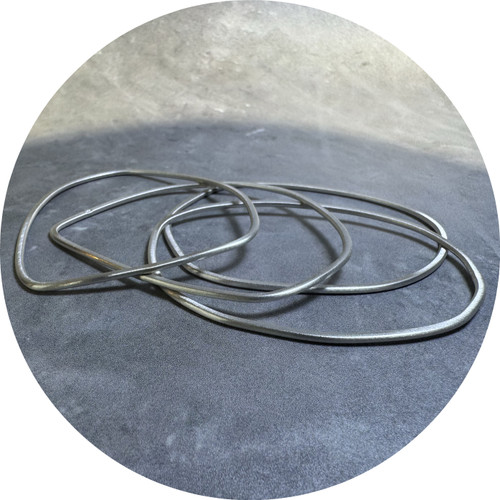 Ellinor Mazza - Geometrica Bangle, Fine Silver, Flat Profile Bangle Ellinor Mazza - Geometrica Bangle, Fine Silver, Flat Profile Bangle