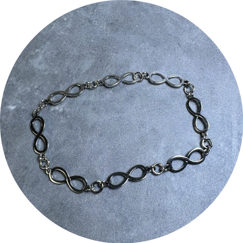 KIN - Infinity Bracelet, Sterling Silver, High Polish, 21cm
