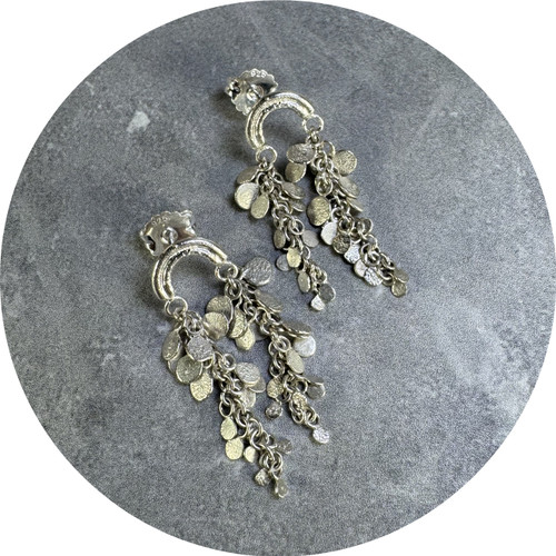 Virginia Sprague - "Sun Shower" Earrings, Long. Sterling Silver Virginia Sprague - "Sun Shower" Earrings, Long. Sterling Silver