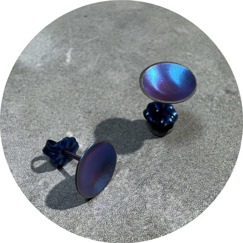 Sarah Murphy - Shine Dome Studs Blue Titanium