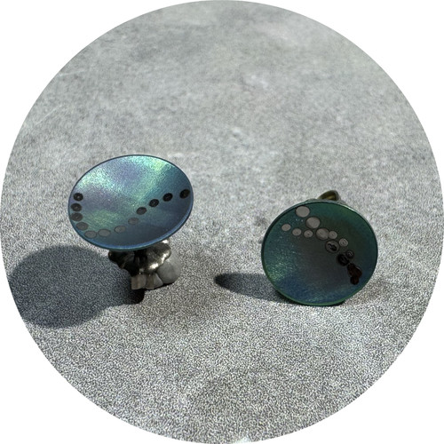 Sarah Murphy - Shine Dome Studs Teal Titanium