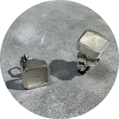 Laura Eyles - 'Seed' Earrings, Sterling Silver, Mother of Pearl