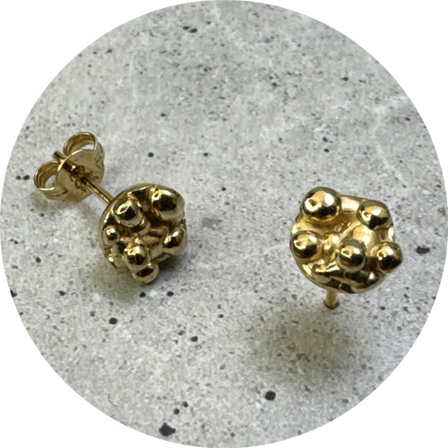 Naomi Bishop - Gold Plated Bubbly Studs, Gold Plated Sterling Silver
