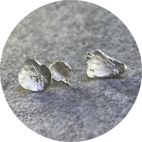 Danielle Lo - 'Buoyant' Stud Earrings, Fine Silver, Sterling Silver