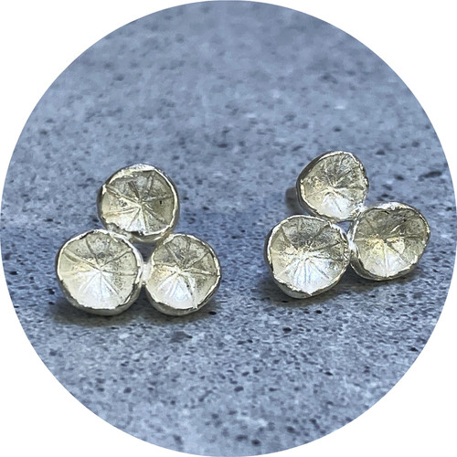 Danielle Lo - 'Cluster Studs', Sterling Silver, Fine Silver