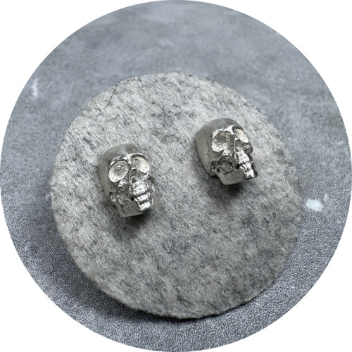 Good Gardener - Skull Studs. Large, Sterling Silver