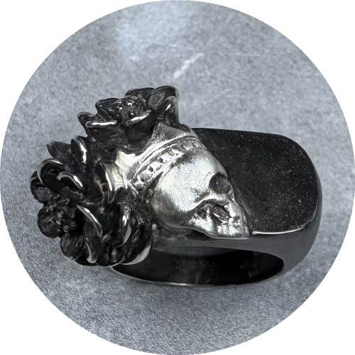 Good Gardener - All Hail Alter Signet Ring, Sterling Silver, Oxidised. Size P.5