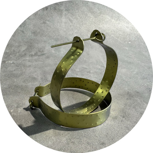 Amanda Croatto - "Lemon Hoops" Pale Yellow Textured Anodised Hoops. 40mm Diameter