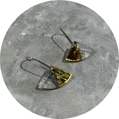 Lisa Cahill - Ginkgo Earrings Assorted Colours. Glass, Gold, Stainless Steel